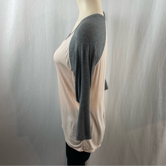 Kit and Ace Grey and Peach/Pink Baseball Style T-Shirt - Picture 3 of 7